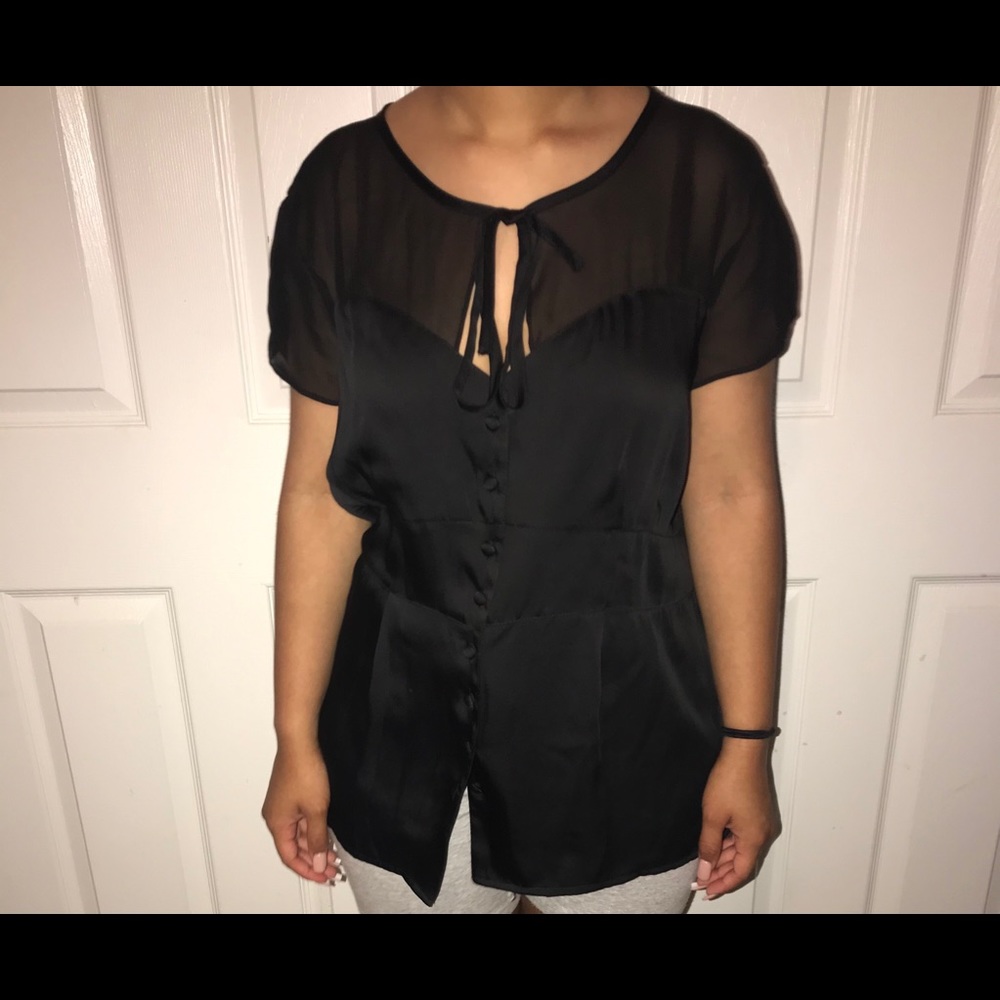 NEW NEVER WORN NO TAGS ATTACHED!! Super cute black blouse